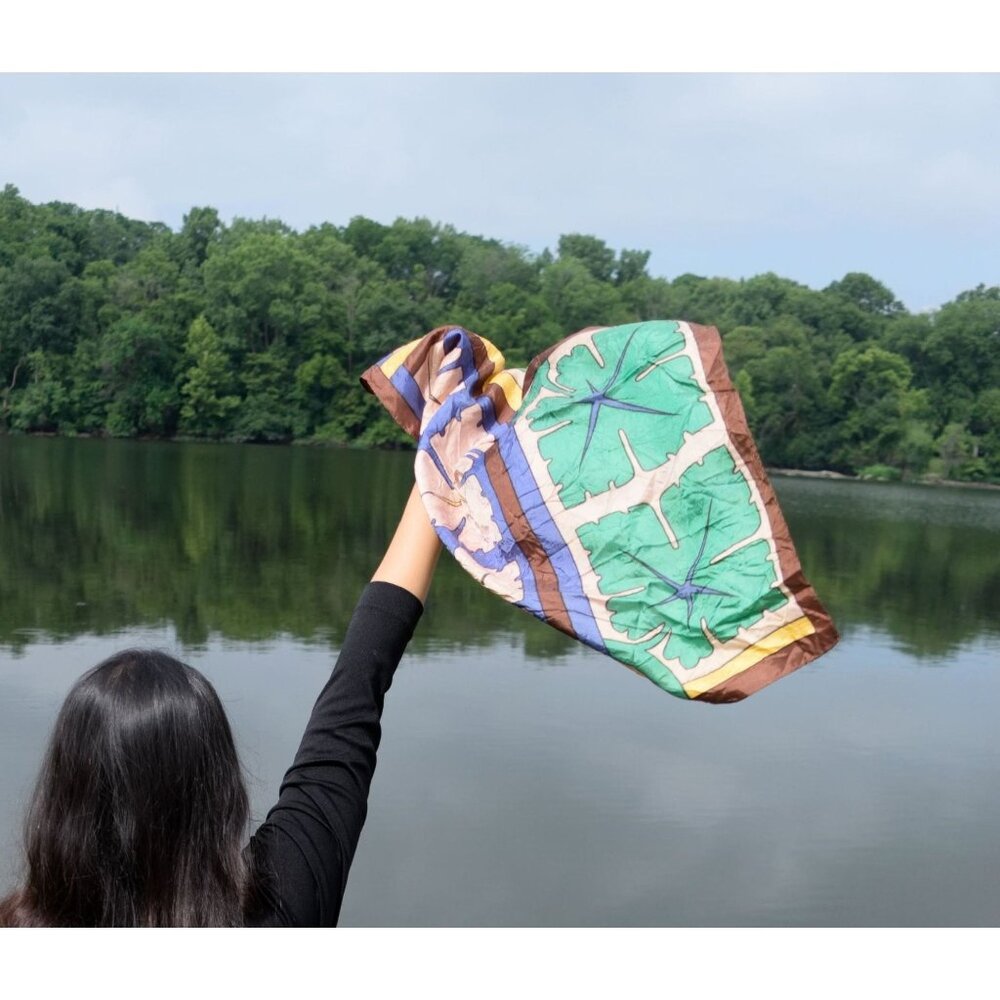 Vintage Nature Leafs Print Scarf Accessories